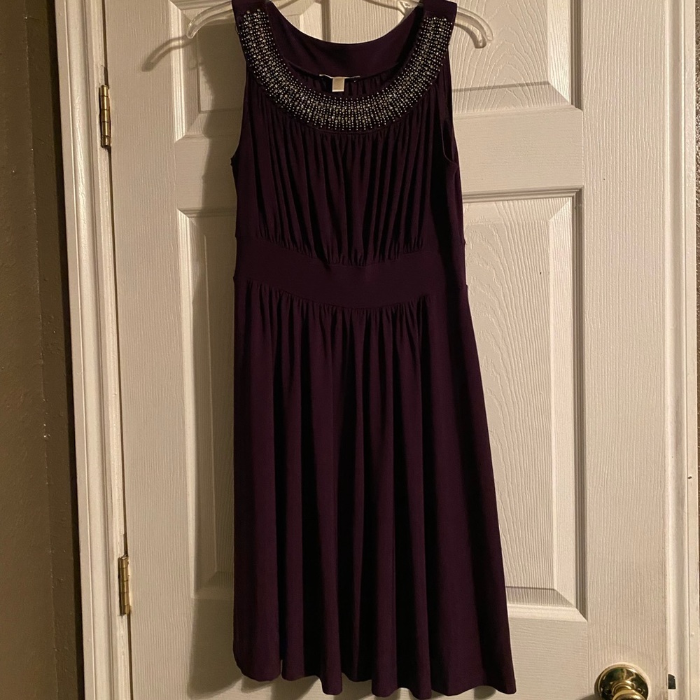 Purple dress with collar design